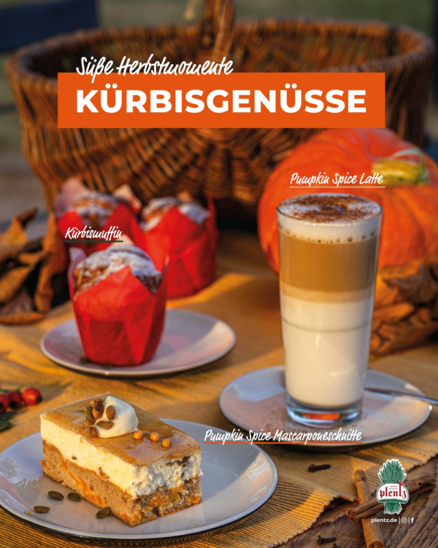 🍂✨ Süße Herbstmomente ✨🍂

Unsere Kürbisgenüsse sind da! 🎃💛
Ob saftiger Kürbismuffin, cremige Pumpkin Spice Mascarpone-Schnitte oder der unvergleichliche Pumpkin Spice Latte, wir haben den perfekten Begleiter für kuschelige Herbsttage.
Jetzt in unseren Plentz-Filialen

🧡 Die Keramik wurde uns von @hedwig_bollhagen zur Verfügung gestellt.

#herbst #pumpkinspicelatte #pumpkineverything #kürbis #bäckerei 
#muffin #schnitte #angebot #lecker #plentz #caffè #kaffee #kuchen #frischgebackeneideen #bäckereiplentz #bäcker #backen #oberhavel